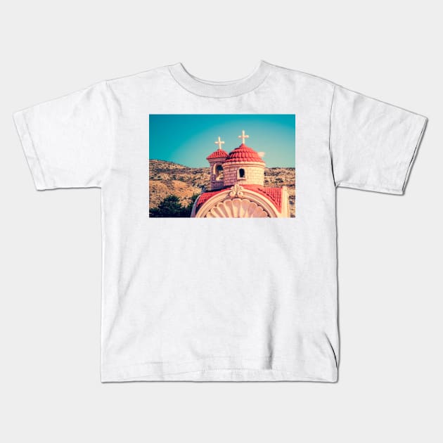 Roadside Shrine, Cyprus Kids T-Shirt by millroadgirl